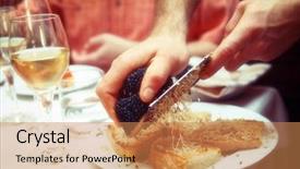  Presentation with olive oil and products - PPT theme having staple food - waiter is grating black truffle background and a coral colored foreground