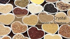  Presentation with cereal - Beautiful PPT theme featuring staple grain and cereal food backdrop and a coral colored foreground