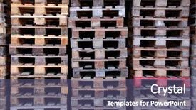  Presentation with transportation - Presentation having staple of wooden pallets for transportation background and a violet colored foreground