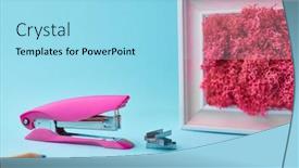  Presentation with blue - Colorful PPT layouts enhanced with stapler-and-pencil-shavings backdrop and a arctic colored foreground