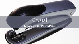  Presentation with background - Beautiful presentation theme featuring stapler-isolated-on-white-background backdrop and a gray colored foreground