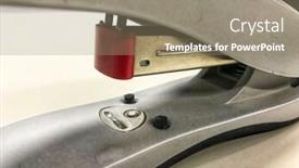  Presentation with desktop - Slides featuring stapler on desktop background and a coral colored foreground