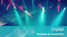  Presentation with crowd - Beautiful slide deck featuring star - cheering crowd in front backdrop and a teal colored foreground