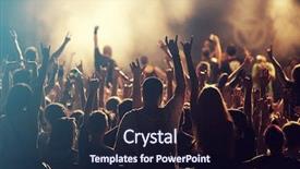  Presentation with concert - Beautiful presentation theme featuring star - crowd at concert - cheering backdrop and a wine colored foreground