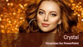  Presentation with shiny gold - Cool new slide deck with star - golden beautiful fashion woman model backdrop and a wine colored foreground