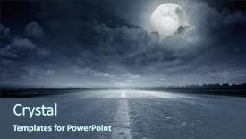  Presentation with night - Colorful slide set enhanced with star - night road against the background backdrop and a ocean colored foreground