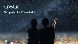  Presentation with city silhouette - Cool new theme with star - silhouette of couple sit backdrop and a tawny brown colored foreground