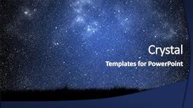  Presentation with night sky - Slide set with star - silhouette of grass on night background and a ocean colored foreground