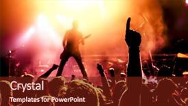  Presentation with star - PPT theme having star - silhouette of guitar player background and a tawny brown colored foreground
