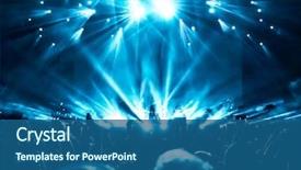  Presentation with concert - Presentation design with star - silhouettes of concert crowd background and a ocean colored foreground