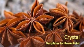  Presentation with wicker - Cool new PPT theme with star-anise-on-wicker-mat backdrop and a tawny brown colored foreground