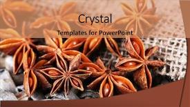  Presentation with star - PPT theme having star-anise-on-wicker-mat background and a coral colored foreground
