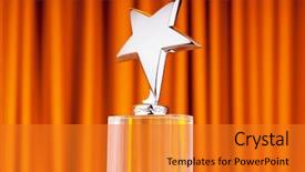  Presentation with star award - Audience pleasing theme consisting of star award against curtain background backdrop and a gold colored foreground