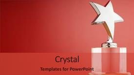  Presentation with star award - Cool new slide set with star award against gradient background backdrop and a red colored foreground