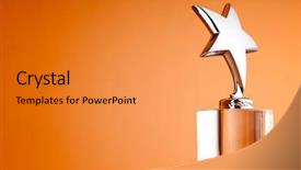  Presentation with star award - Audience pleasing slide set consisting of star award against gradient background backdrop and a gold colored foreground