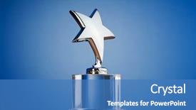  Presentation with star award - Colorful PPT theme enhanced with star award against gradient background backdrop and a teal colored foreground