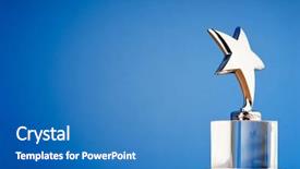  Presentation with star award - Amazing slide deck having star award against gradient background backdrop and a teal colored foreground