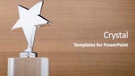  Presentation with star award - Theme consisting of star award against wooden background background and a coral colored foreground