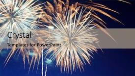  Presentation with star burst - Cool new PPT theme with star burst - beautiful fireworks show backdrop and a mint green colored foreground