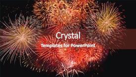  Presentation with bright colorful candy isolated - PPT layouts featuring star burst - brightly colorful fireworks on twilight background and a tawny brown colored foreground