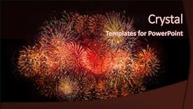  Presentation with bright colorful candy isolated - Theme enhanced with star burst - brightly colorful fireworks on twilight background and a wine colored foreground