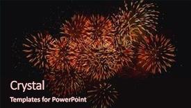 Presentation with fireworks - Amazing PPT layouts having star burst - brightly colorful fireworks on twilight backdrop and a wine colored foreground