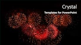  Presentation with star burst - Presentation design featuring star burst - brightly colorful fireworks on twilight background and a black colored foreground