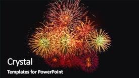 Presentation with fireworks - Cool new PPT theme with star burst - brightly colorful fireworks on twilight backdrop and a black colored foreground