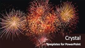  Presentation with bright colorful candy isolated - Slide set enhanced with star burst - brightly colorful fireworks on twilight background and a tawny brown colored foreground
