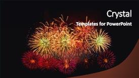 Presentation with fireworks - Presentation theme consisting of star burst - brightly colorful fireworks on twilight background and a black colored foreground