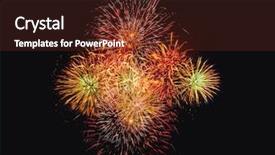  Presentation with fireworks - Audience pleasing PPT layouts consisting of star burst - brightly colorful fireworks on twilight backdrop and a tawny brown colored foreground