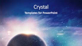  Presentation with graphic - Slide set with star burst - computer graphic image of planet background and a navy blue colored foreground