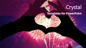  Presentation with 4th july - Amazing presentation theme having star burst - silhouette of hands shaped backdrop and a wine colored foreground