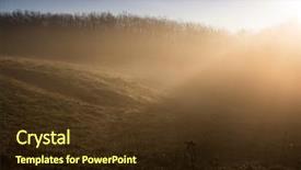  Presentation with sunrise - Slide set with star burst - sunset or sunrise in forest background and a tawny brown colored foreground