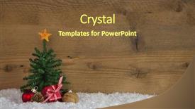  Presentation with snow tree - Slide deck featuring christmas tree with presents background and a tawny brown colored foreground