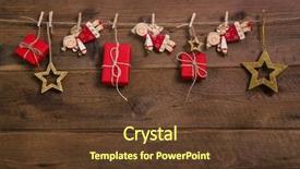  Presentation with angels - Colorful theme enhanced with christmas presents with golden angel backdrop and a tawny brown colored foreground