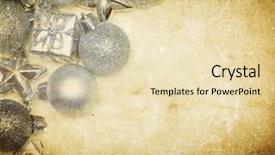  Presentation with vintage christmas - Slides with wishes promotion - vintage christmas decoration with balls background and a lemonade colored foreground