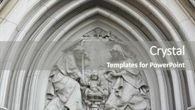  Presentation with gothic cathedral - Slide set consisting of nativity gothic relief in saint background and a light gray colored foreground