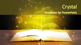  Presentation with open book - Cool new slides with open book with golden glow backdrop and a tawny brown colored foreground