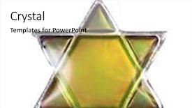  Presentation with david star - PPT theme featuring star david pendant isolated background and a white colored foreground