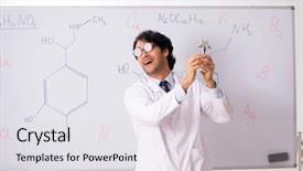  Presentation with chemist - Beautiful theme featuring star employee - young funny chemist in front backdrop and a sky blue colored foreground