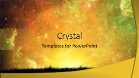  Presentation with sun star - Colorful presentation design enhanced with star field - grass under the night sky backdrop and a gold colored foreground