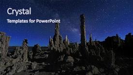 Presentation with landscape - Beautiful presentation design featuring star formation - beautiful landscape image backdrop and a navy blue colored foreground