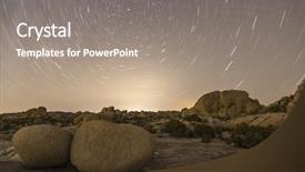  Presentation with joshua tree national park - PPT theme featuring star lit landscape at joshua background and a gray colored foreground