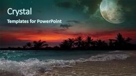  Presentation with star - Amazing slide deck having star night - fantastic evening on the beach backdrop and a ocean colored foreground