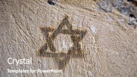  Presentation with david star - PPT theme with star of david background and a gray colored foreground