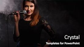  Presentation with violin sympfonic studio - Colorful presentation design enhanced with star performer free - young brunette singing in studio backdrop and a black colored foreground