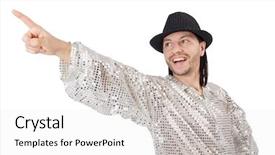  Presentation with star performer - Amazing presentation having star performers - performer in shiny costume isolated backdrop and a white colored foreground