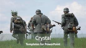  Presentation with historical person - Amazing slides having star person in german ww2 backdrop and a gray colored foreground