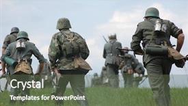  Presentation with red star - Slides with star person in german ww2 background and a tawny brown colored foreground